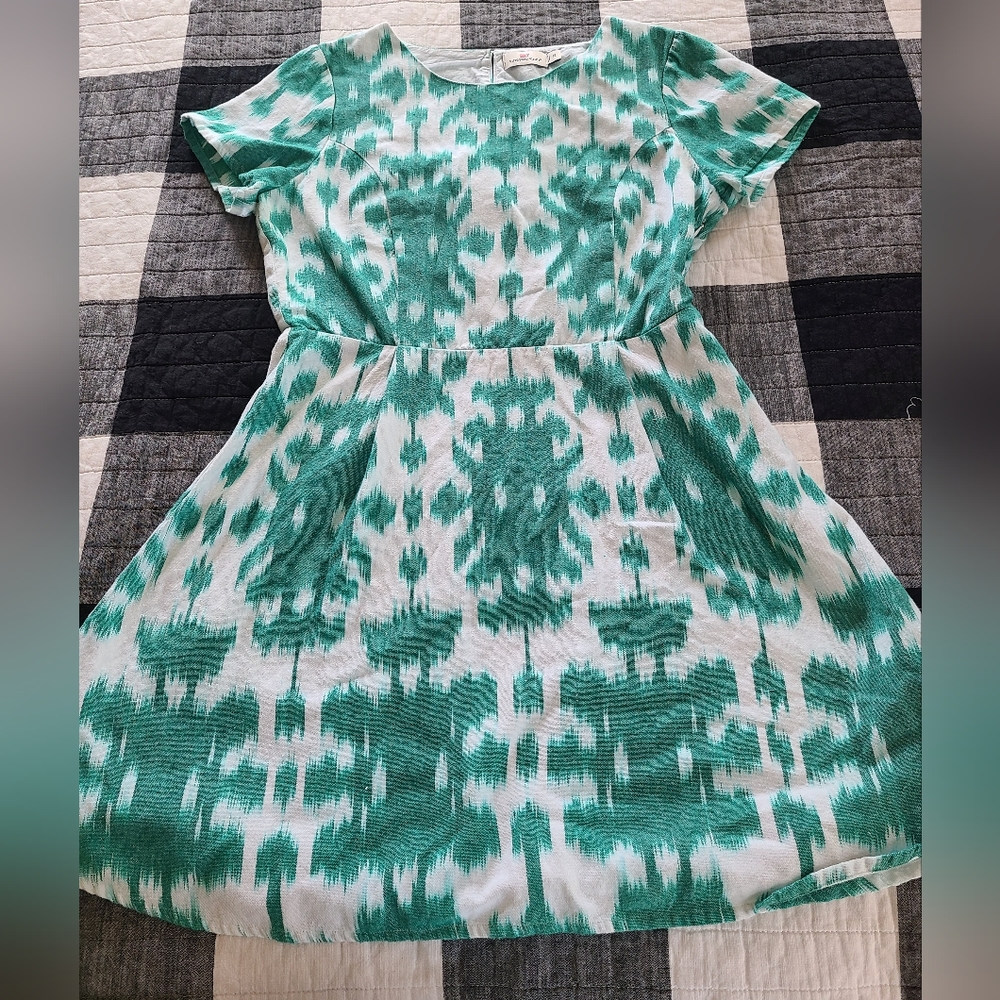 Vineyard Vines Dress Size 12 Green and White